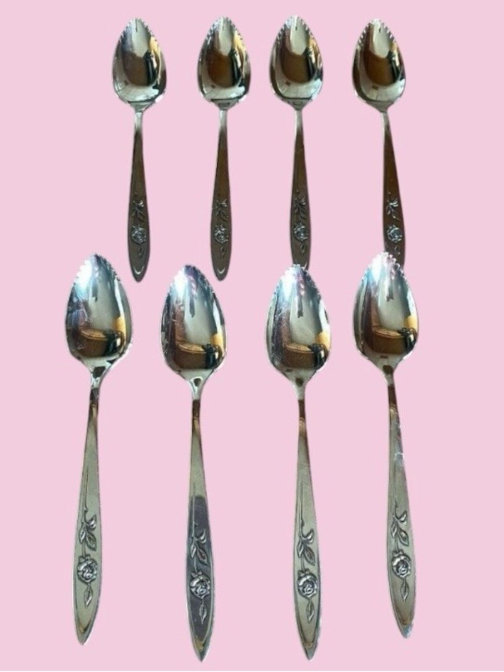 Oneida Grapefruit Spoons Set of 8 Stainless My Rose Pattern Cottagecore granny